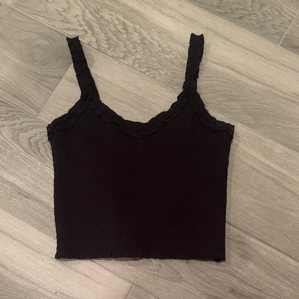 Katie J NYC Black Ruffled Junior Girls Top Size M